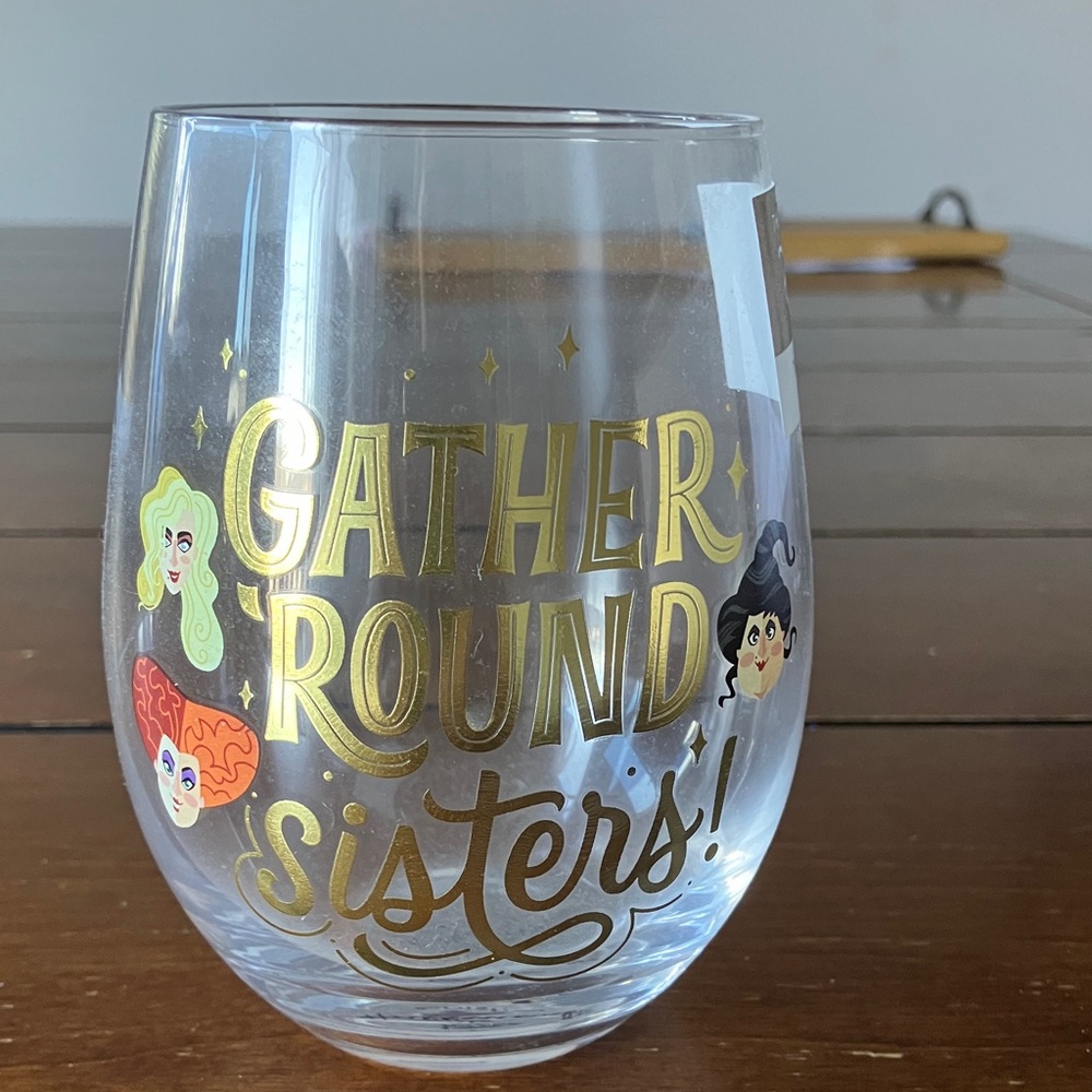 Disney Glass with Gold and Colorful Characters